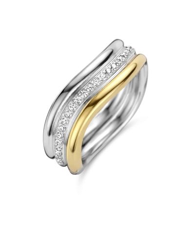 Ti Sento - Milano gold-plated silver ring with zirkonia 12261ZY