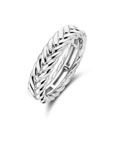 Ti Sento - Milano silver braided ring 12263SI