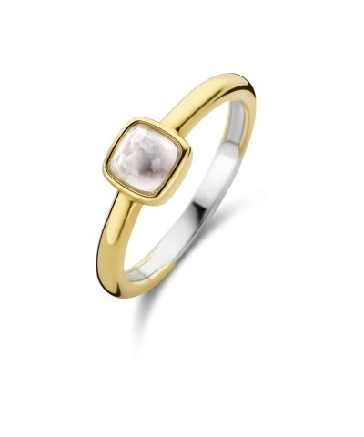 Ti Sento - Milano gold-plated silver ring with mother of pearl centrepiece 12267MW