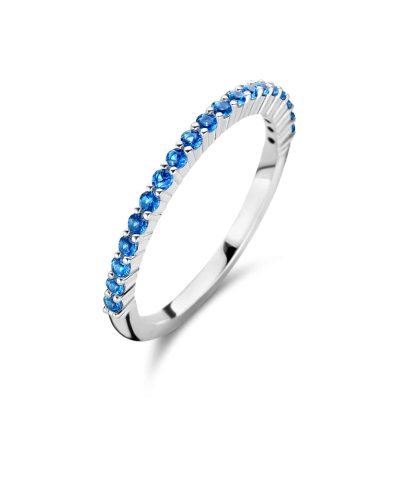 Ti Sento - Milano silver ring with blue zirkonia 12268DB