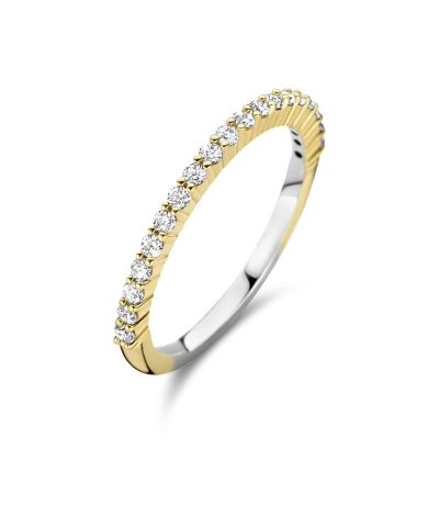 Ti Sento - Milano gold-plated silver ring with white zirkonia 12268ZY