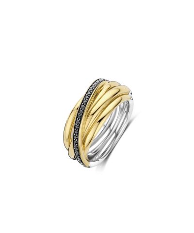 Ti Sento Black Zirconia Crossover Ring - M model