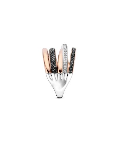 Alternative view of Ti Sento Honeycomb Crossover Ring - L model