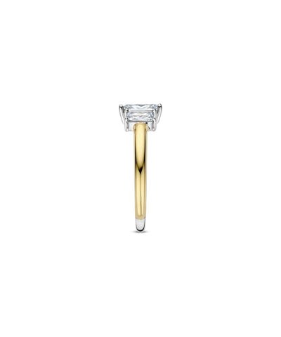 Alternative view of Ti Sento Rectangular Triple Zirconia Ring