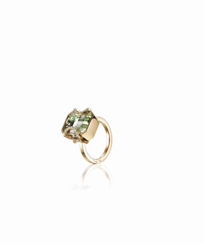 Efva Attling Little magic star ring - green quartz