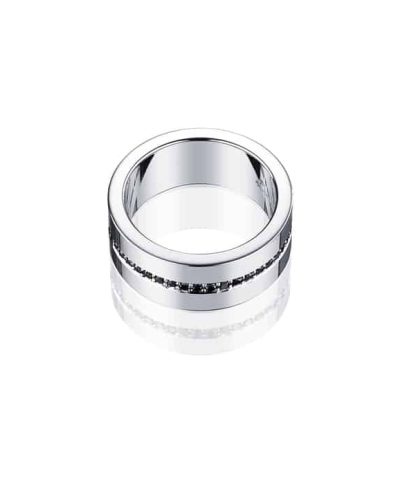 Alternative view of Efva Attling wide & black stars ring