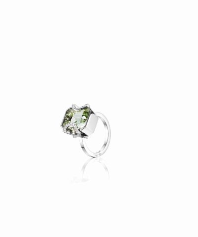 Efva Attling Little magic star ring - green quartz