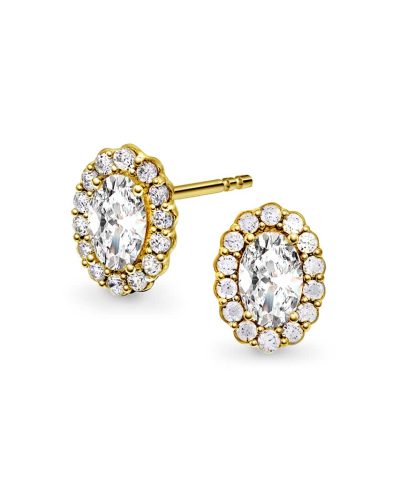 Øredobber i gull med zirkonia