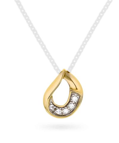 Anheng i gull med zirkonia