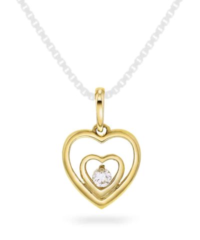 Anheng i gull med zirkonia