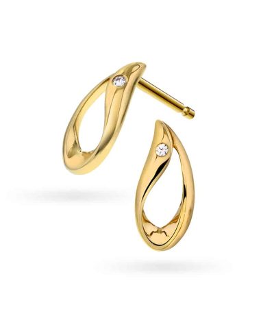 Øredobber i gull med zirkonia