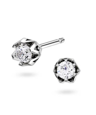 Tulipan øredobber i hvitt gull med diamant 0,30 ct twsi