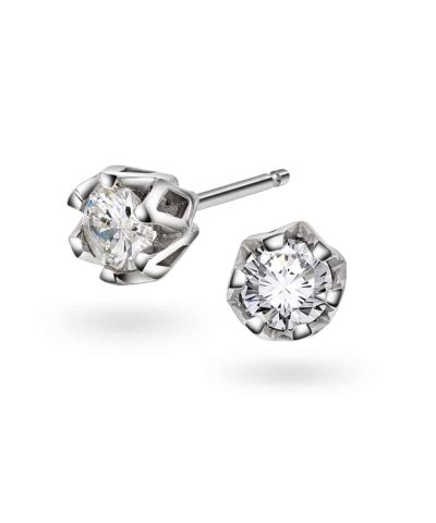 Tulipan øredobber i hvitt gull, Diamant 0.50ct (TWSI)