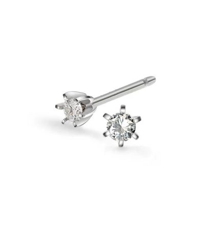 Superstar øredobber i hvitt gull med diamant 0,10 ct TWSI