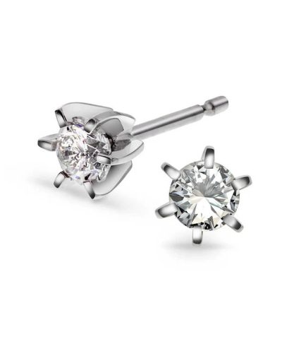 Superstar øredobber i hvitt gull med diamant 0,50 ct TWSI