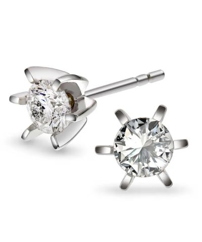 Superstar øredobber i hvitt gull med diamant 0,60 ct TWSI