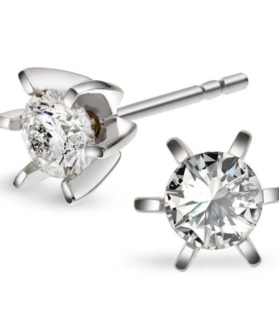 Superstar øredobber i hvitt gull med diamant 0,80 ct TWSI