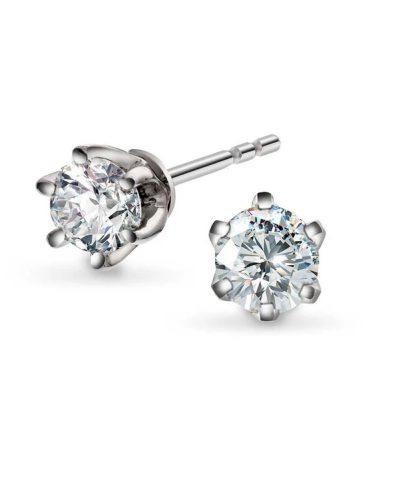 Polaris øredobber i hvitt gull med diamant 0,10 ct TWSI