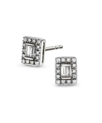 Øredobber i hvitt gull med diamant 0,15 ct WSI