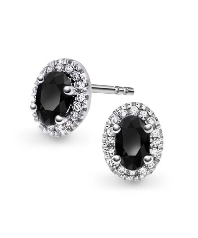 Øredobber i hvitt gull med spinell og diamant 0,09 ct WSI