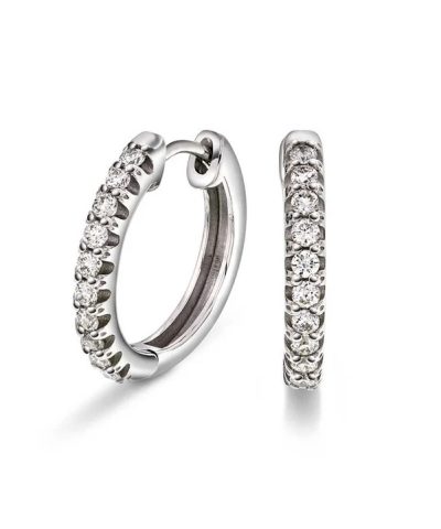 Øreringer i gull med diamant 0,31 ct WSI