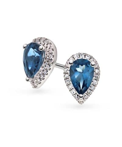 Øredobber i gull med diamant 0.10 ct WSI