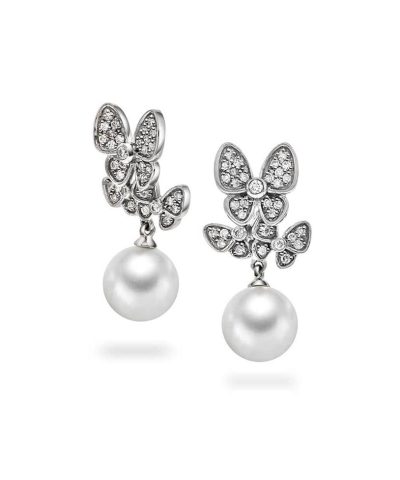 Øredobber i gull med fvp og dia 0.27 ct