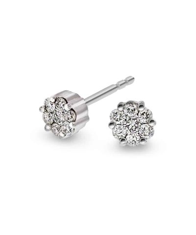 Christophersen Hvitt Gull Ørepynt rosett WSI 0,25