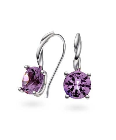 Øredobber i gull med syntetisk Alexandritt