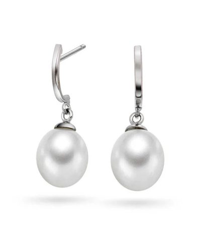 Øredobber i gull med ferskvannsperle