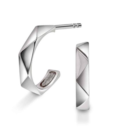 Fasett øredobber i hvitt gull