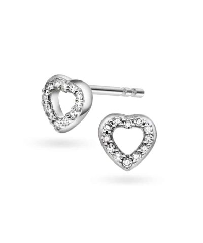 Øredobber i gull med diamant 0,06 ct WSI