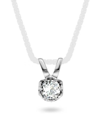 Tulipan anheng i gult gull med diamant 0,30 ct twsi