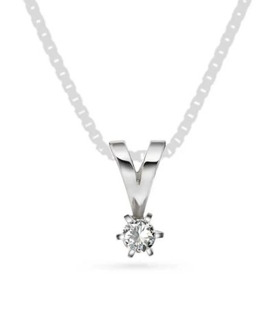 Superstar anheng i hvitt gull med diamant 0,10 ct TWSI