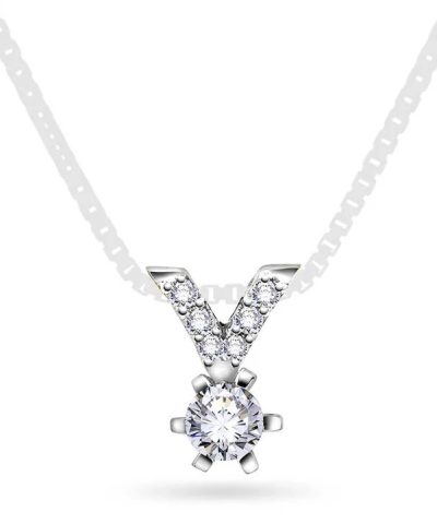 Superstar anheng i hvitt gull med diamant 0,26 ct TWSI