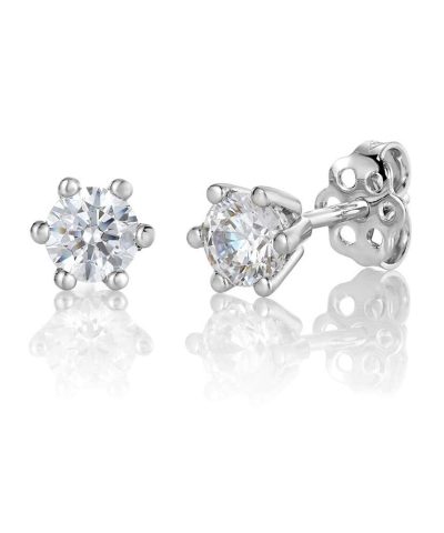 Enstens ørepynt i hvitt gull, 0.05ct