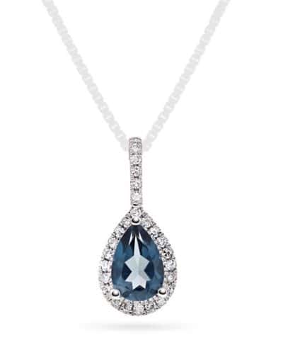 Anheng i gull med diamant 0.06 ct WSI