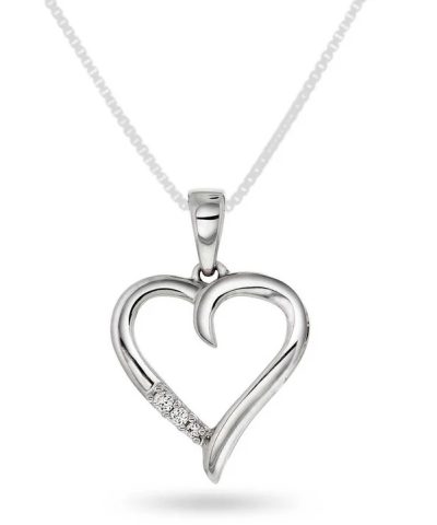 Anheng i hvitt gull med diamant 0,03 ct TWSI