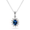 Anheng i hvitt gull med diamant og safir 0,24 ct TWSI