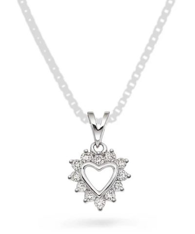 Anheng i hvitt gull med diamant 0,12 ct WSI