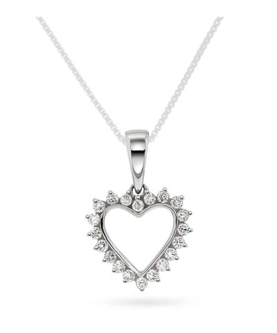 Christophersen Hvitt Gull Anheng hjerte 0,24 WSI