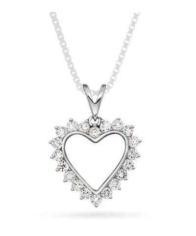 Christophersen Hvitt Gull Anheng hjerte 0,48 WSI