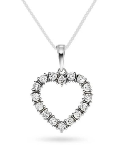 Anheng i hvitt gull med diamant 0,48 ct WSI