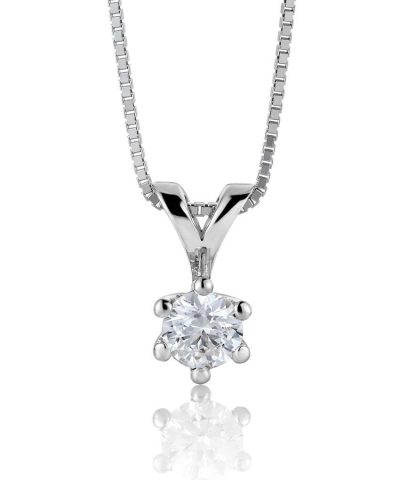 Enstens anheng i hvitt gull, 0.25ct