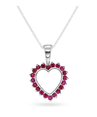 Christophersen Hvitt Gull Anheng hjerte rubin