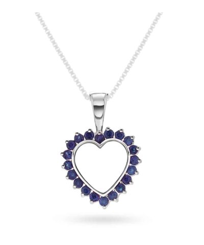 Christophersen Hvitt Gull Anheng hjerte safir