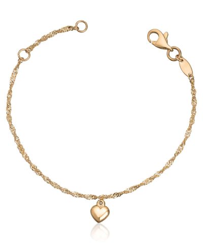 Armbånd med hjerte i gull