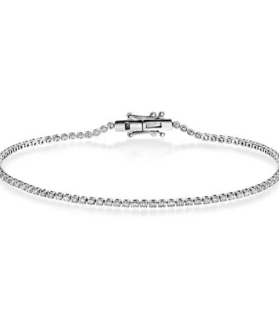 Tennisarmbånd i hvitt gull med diamant 1,00 ct TWSI