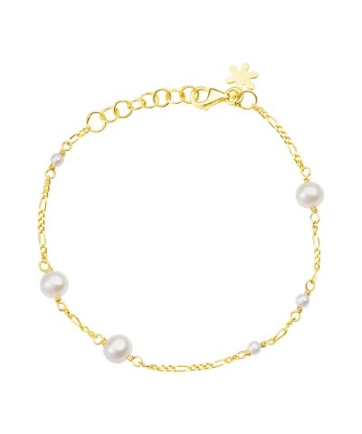 Perlearmbånd i forgylt sølv