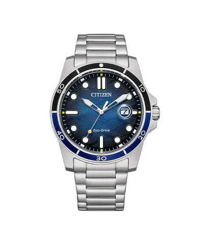Citizen Sporty Marine Eco-Drive herreklokke i stål, blå AW1810-85L